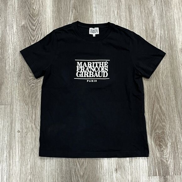 Vintage Y2K 00s Marithe Francois Girbaud Black Short-Sleeved Shirt Women's Sz M - Picture 1 of 5